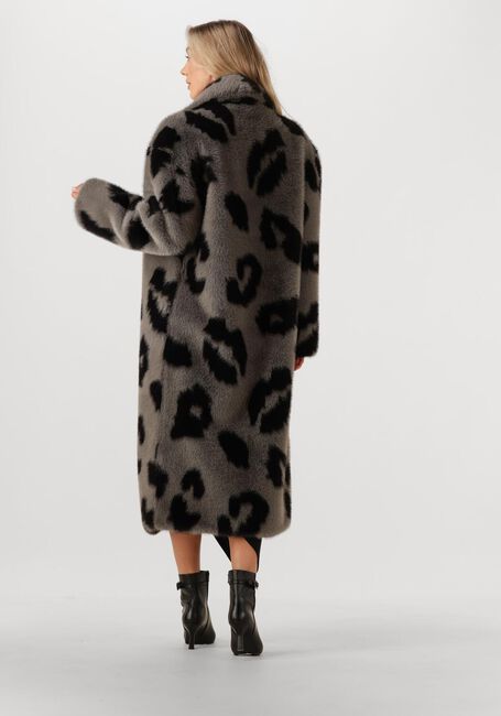 Graue SILVIAN HEACH Fake-Fur-Jack LONG FURR COAT LEMOS - large