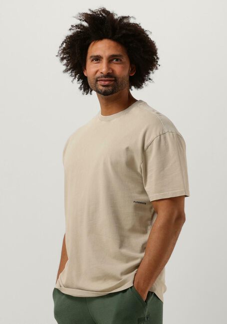 Sand PUREWHITE T-shirt TSHIRT WITH SMALL FRONT LOGO AT SIDE AND BIG BACK PRINT - large