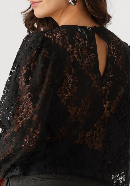 Schwarze OBJECT Top OBJBEVERLY L/S LO TOP - large
