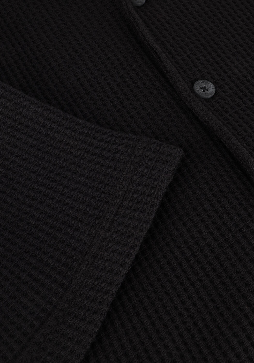 Schwarze SHIWI Casual-Oberhemd MEN DEAN WAFFLE STRUCTURE SHORTSLEEVE - large