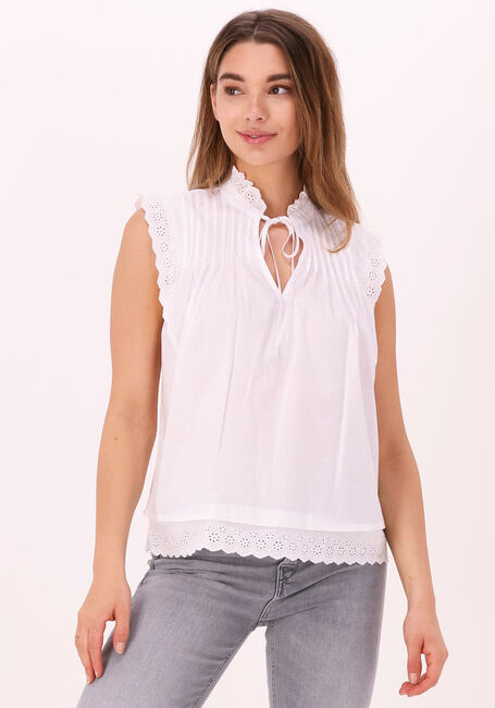 Weiße CO'COUTURE Bluse PRIMA PINTUCK TOP - large