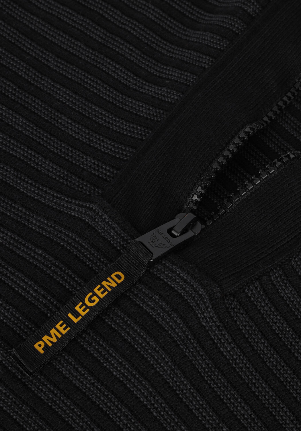 Schwarze PME LEGEND Pullover HALF ZIP COLLAR COTTON KNIT - large