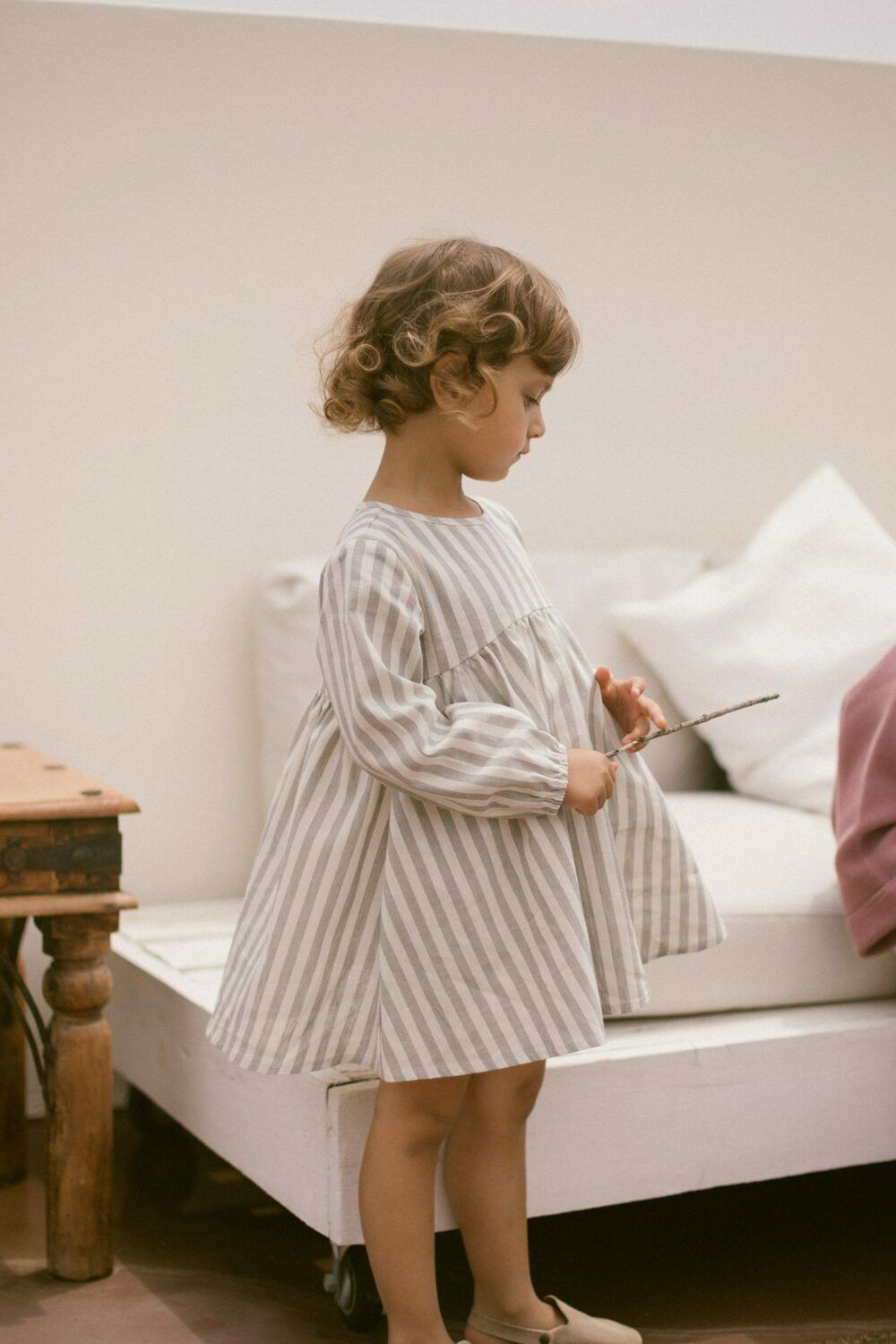 Ecru LIL' ATELIER Minikleid NMFDINO LOOSE DRESS - large