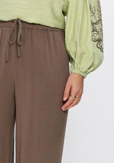 Braune SELECTED WOMEN Weite Hose SLFVIVA-GULIA HW LONG SUN PANT - large