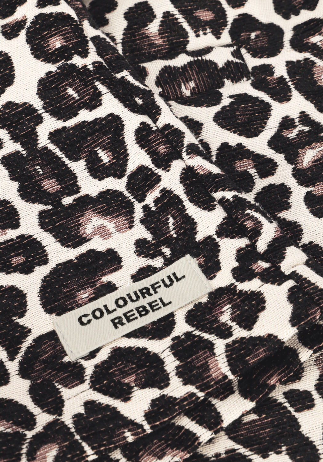 Braune COLOURFUL REBEL Kurze Hose FLORENCE LEOPARD JACQUARD SHORT - large