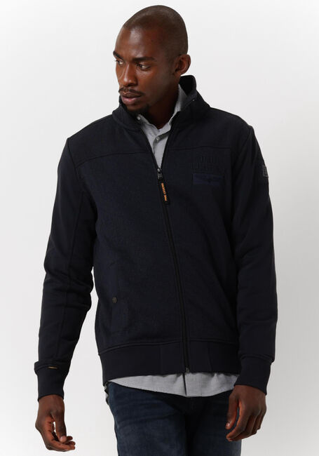 Blaue PME LEGEND Strickjacke ZIP JACKET JACQUARD INTERLOCK SWEAT - large
