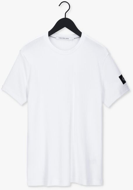 Weiße CALVIN KLEIN T-shirt MONOGRAM BADGE WAFFLE SS TEE - large