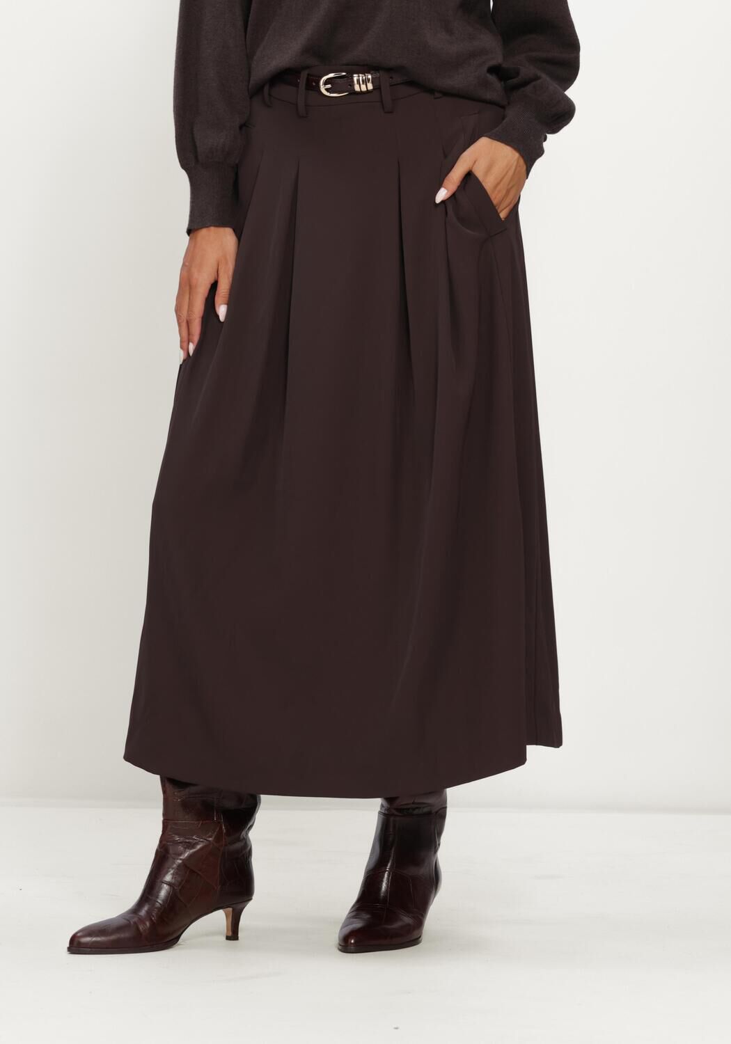 Braune CO'COUTURE Maxirock ALINICC ANYA PLEAT SKIRT - large