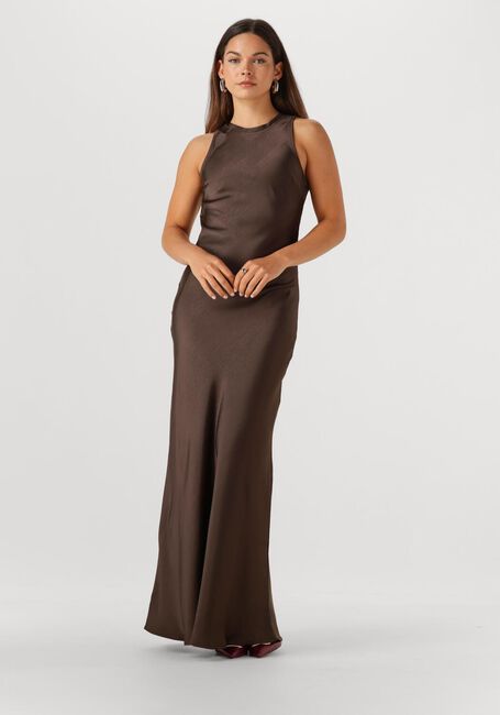 Braune NEO NOIR Maxikleid CELINIE HEAVY SATEEN DRESS - large