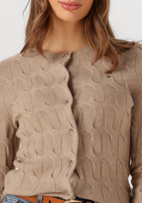 Beige TOMMY HILFIGER Pullover SOFT WOOL CABLE C-NK LS CARDIGAN - large