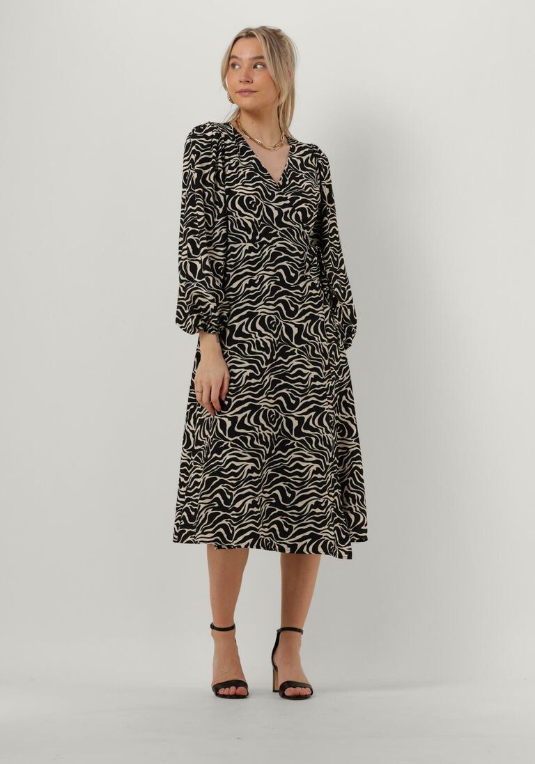schwarze object midikleid objleonora l/s wrap midi dress