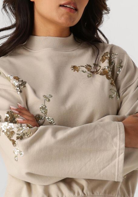Beige SUMMUM Pullover CROPED EMBELLISHED - large