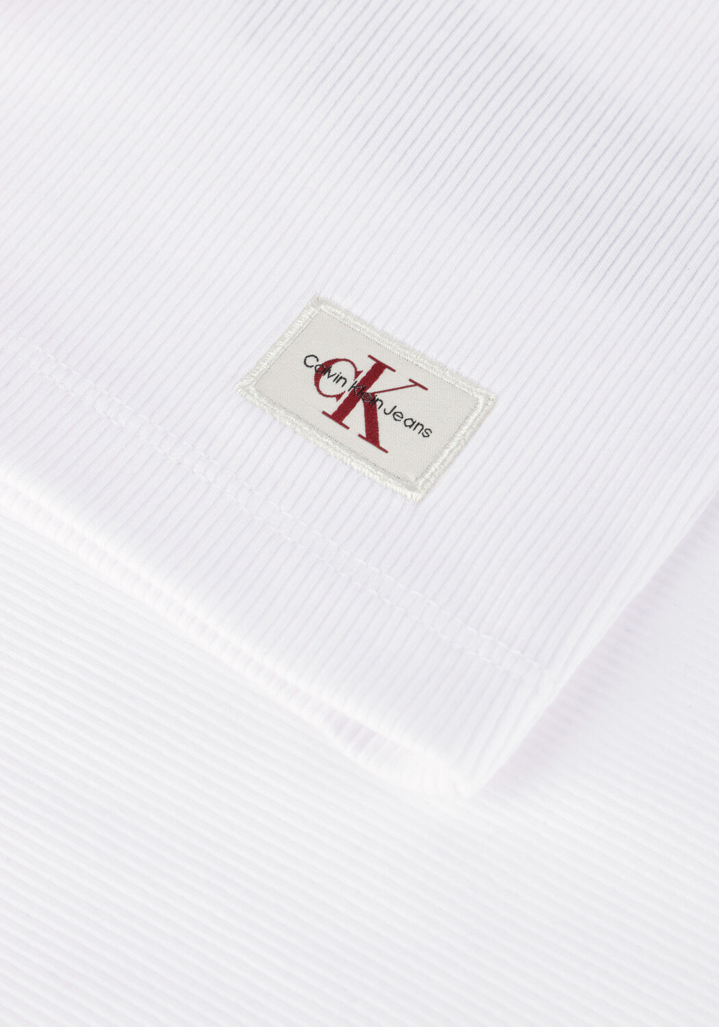 Wei&szlig;e CALVIN KLEIN Top WOVEN LABEL RIB SLEEVELESS TOP - large