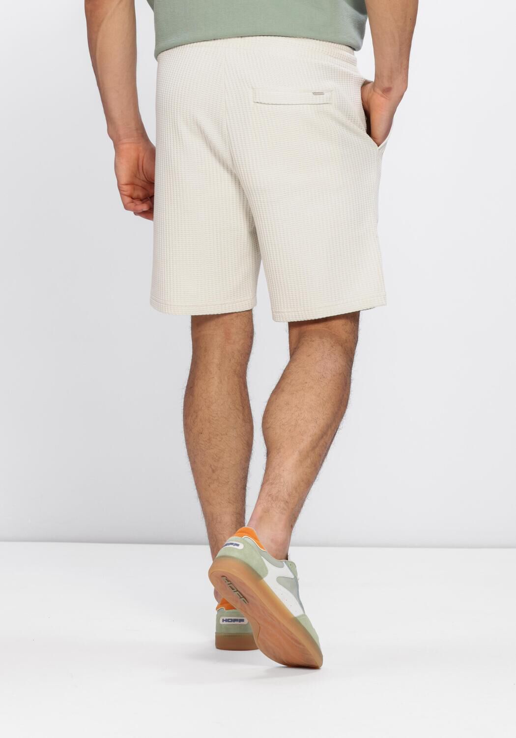 Beige DSTREZZED Kurze Hose LOGAN WAFFLE SWEATSHORT - large