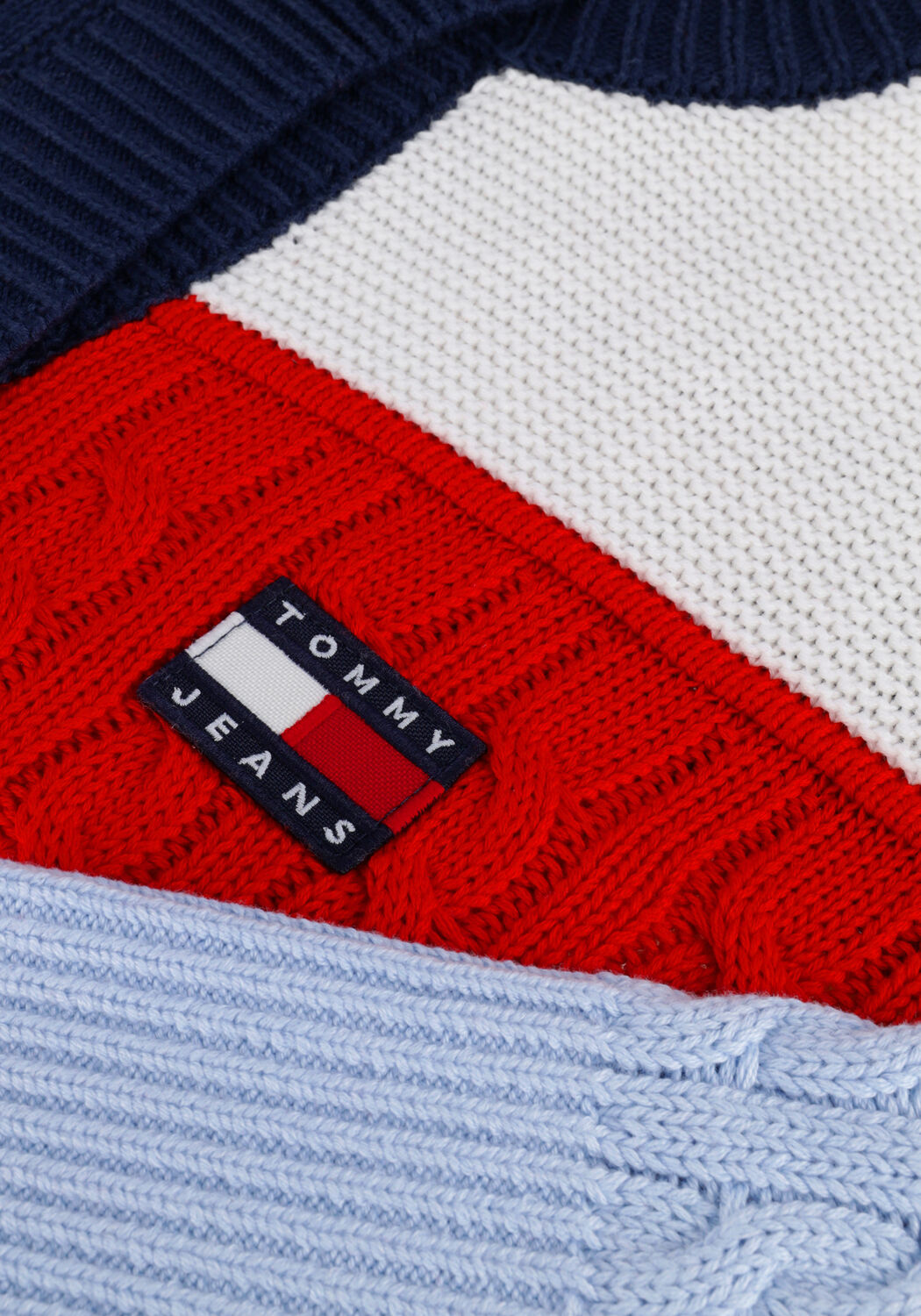 Mehrfarbige/Bunte TOMMY JEANS Strickjacke TJW OVRSZD BACK FLAG CARDIGAN - large