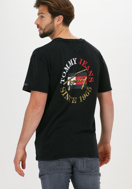Schwarze TOMMY JEANS T-shirt TJM SS VINTAGE CIRCULAR TEE - large