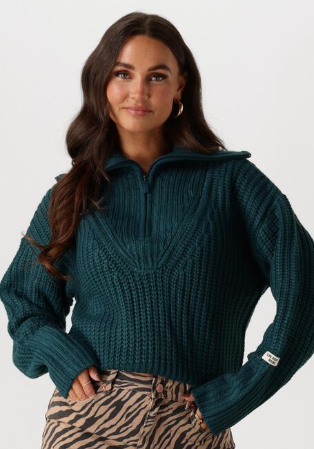 Grüne COLOURFUL REBEL Pullover YFKE KNITWEAR ZIP PULLOVER - large
