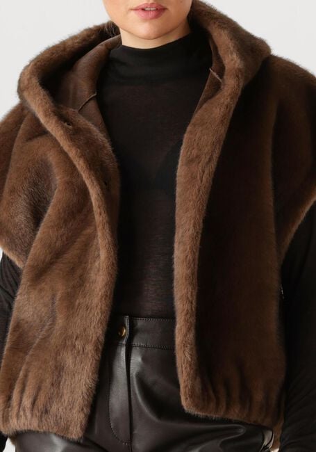 Braune STUDIO AR Fake-Fur-Jack OLENA - large