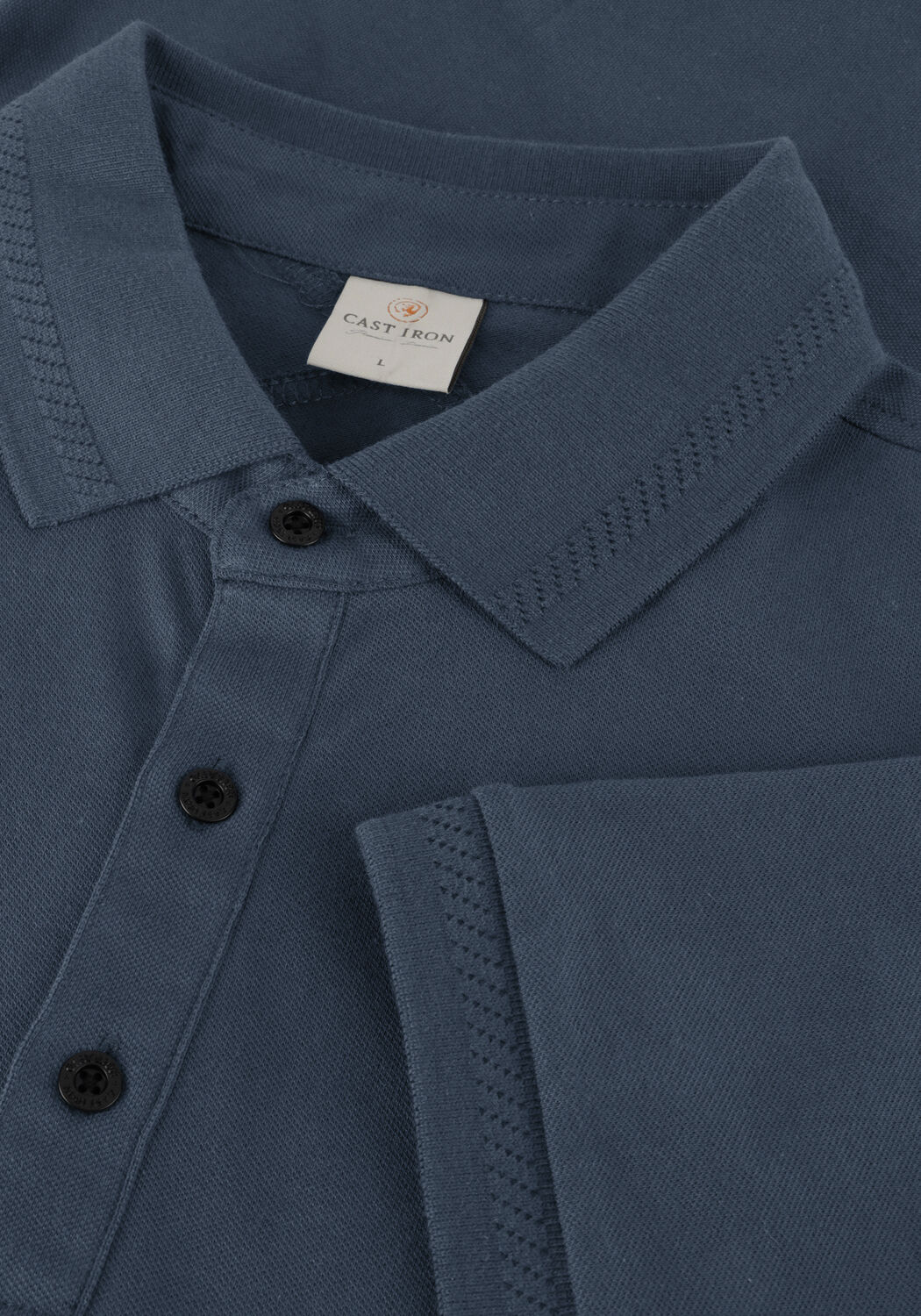 Blaue CAST IRON Polo-Shirt SHORT SLEEVE POLO FINE PIQUE ESSENTIAL - large