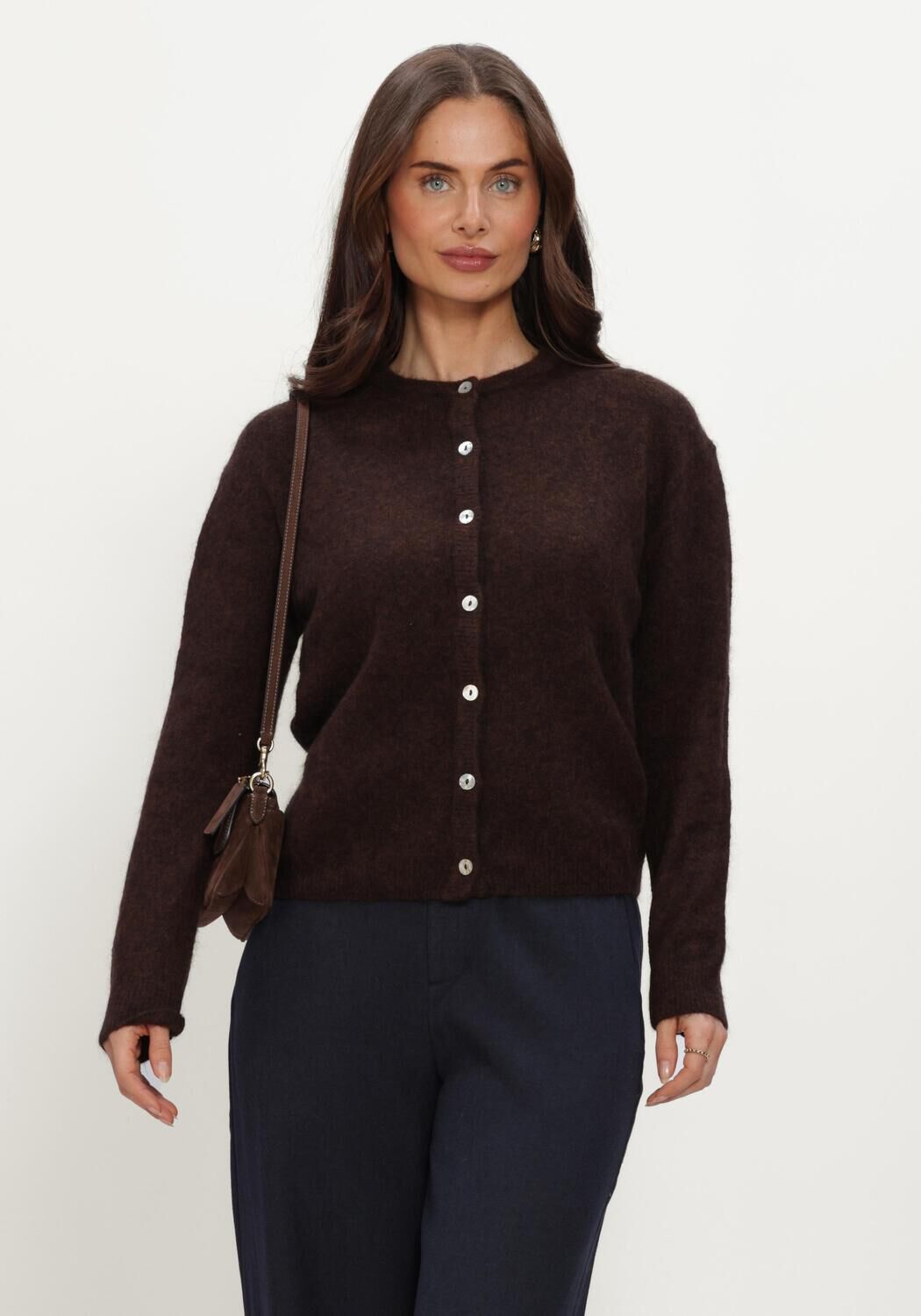 Braune LINA LOCCHI Strickjacke LL-BERBER - large