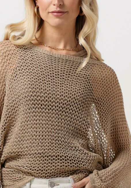 Beige RESORT FINEST Pullover CROCHET SWEATER - large