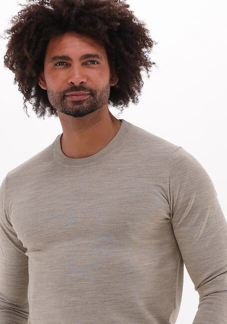 Beige SELECTED HOMME Pullover SLHTOWN MERINO COOLMAX KNIT CREW - large