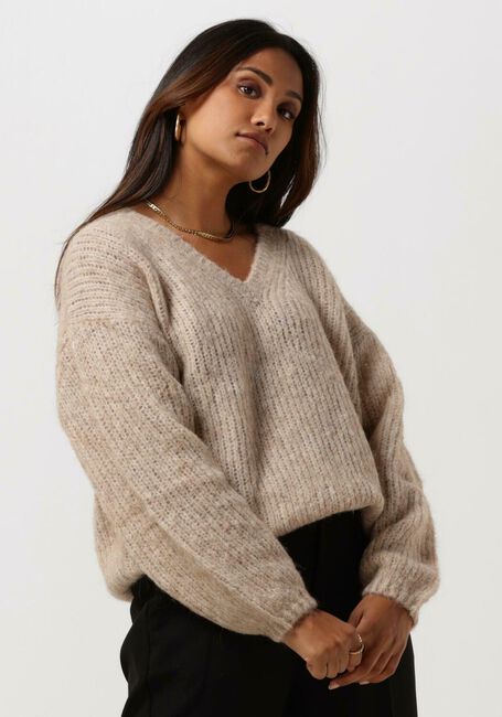 Beige NEO NOIR Pullover COFO FLUFFY KNIT BLOUSE - large