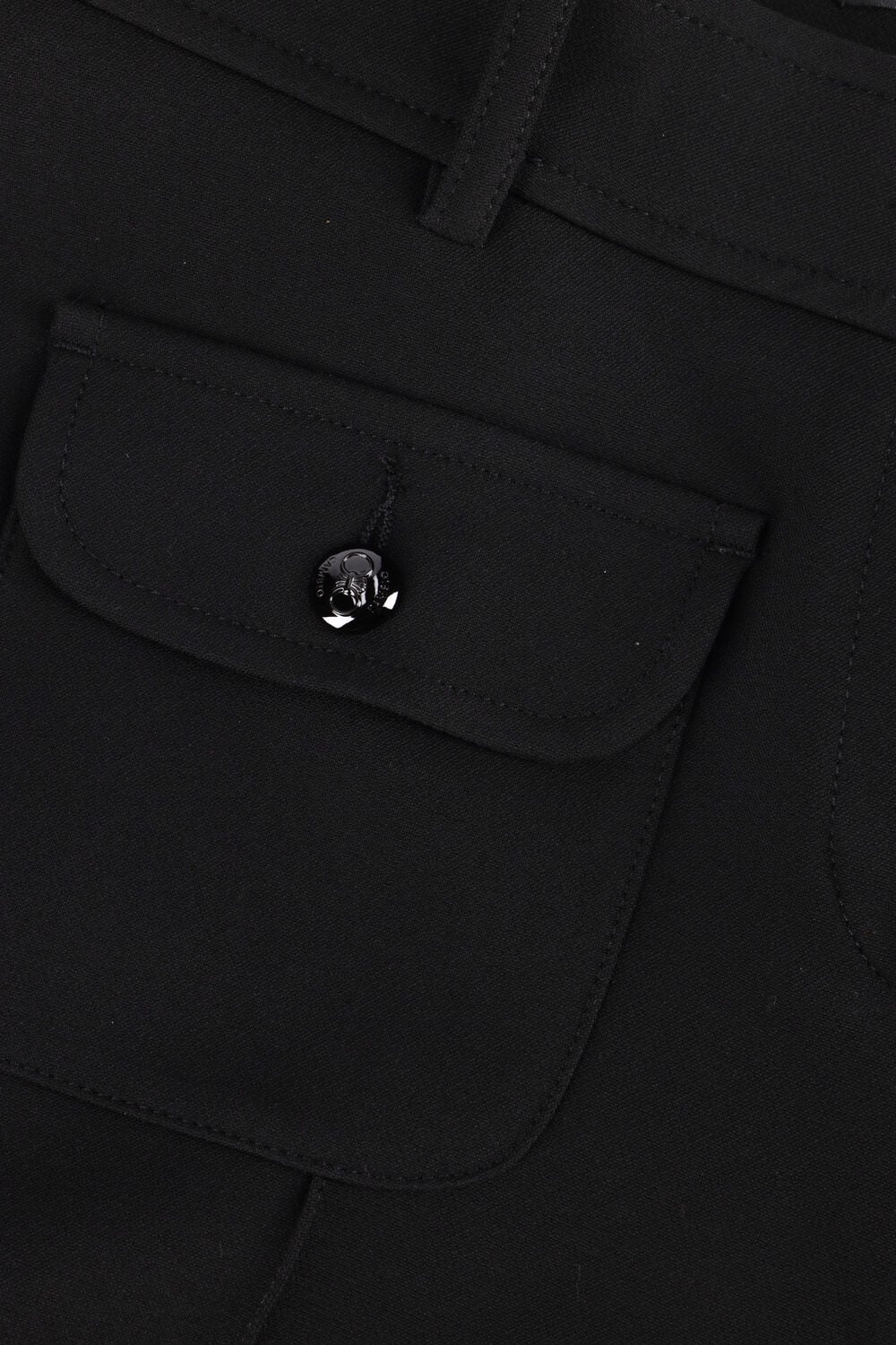 Schwarze CAMBIO Schlaghose FARAH POCKET LONG WOOL SUBSTITURE DOUBLE - large