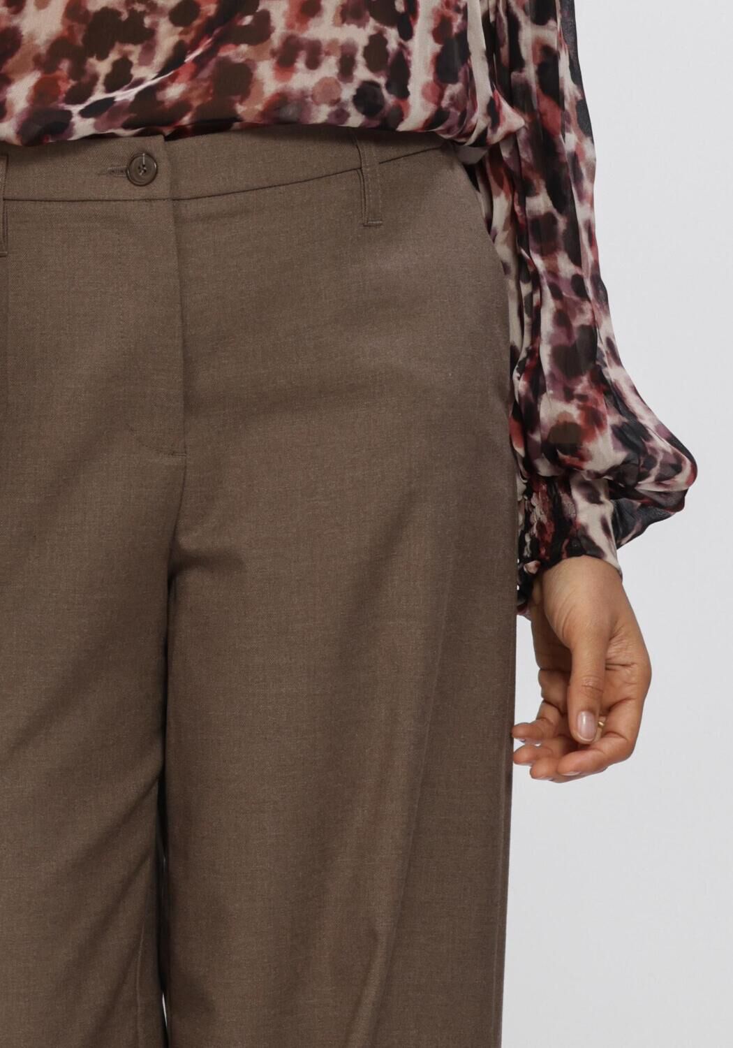 Braune SUMMUM Weite Hose TROUSERS WIDE LEG TWILL - large