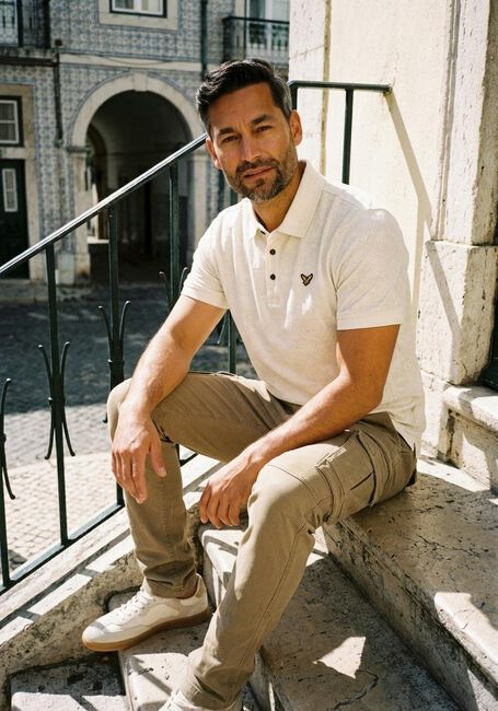 Beige PME LEGEND Polo-Shirt JACQUARD JERSEY - large