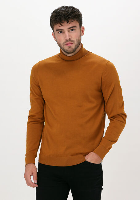 Orangene SELECTED HOMME Rollkragenpullover SLHTOWN MERINO COOLMAX KNIT RO - large