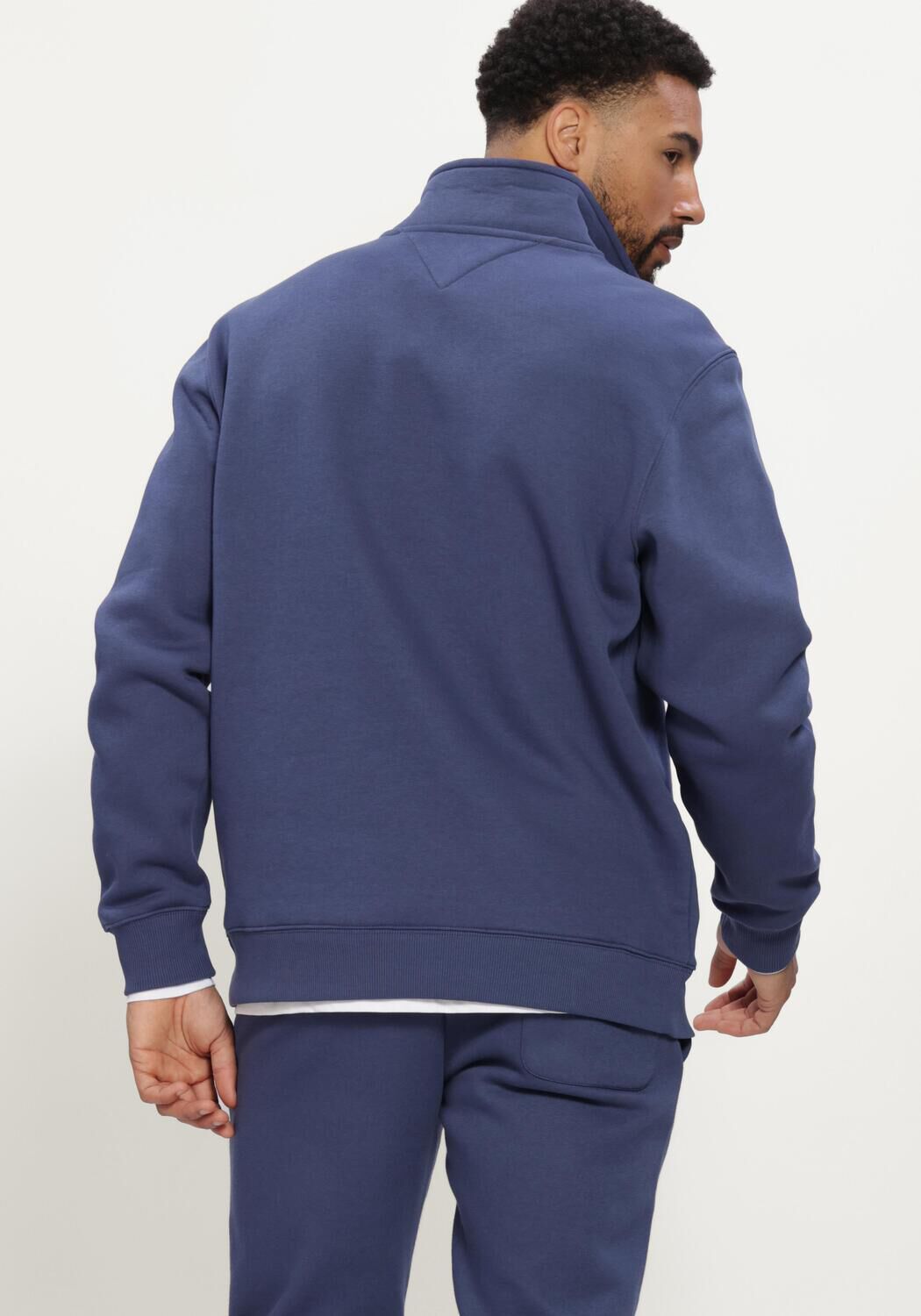 Blaue TOMMY JEANS Pullover TJM REG FLEECE 1/4ZIP MOCK NECK - large
