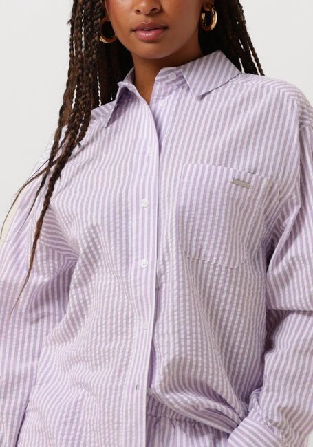 Lila COLOURFUL REBEL Blusen VICKY STRIPED DROPPED SHOULDER BLOUSE - large