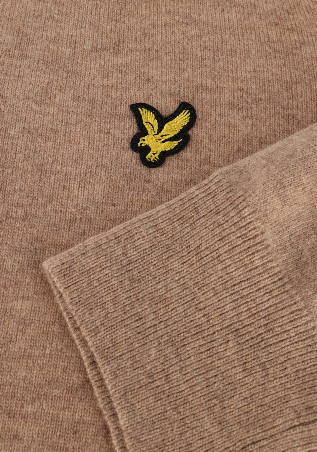 Taupe LYLE & SCOTT Pullover LAMBSWOOL BLEND CREW NECK JUMPER - large