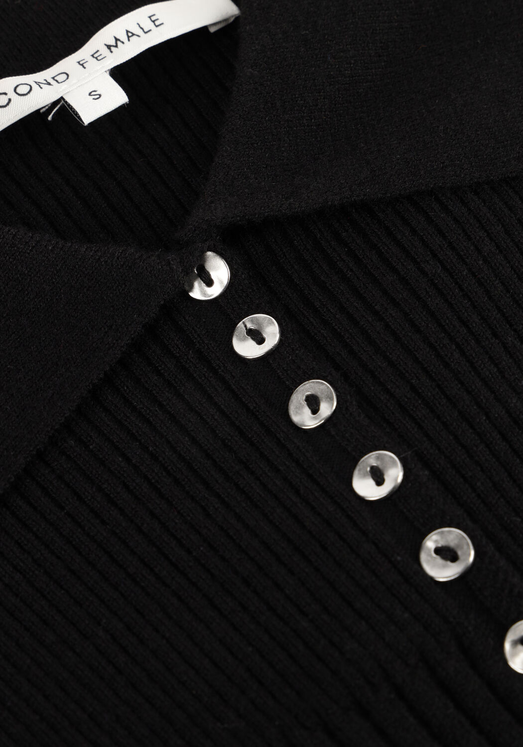 Schwarze SECOND FEMALE Pullover JET KNIT CARDIGAN - large