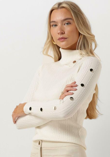 Weiße LIU JO Rollkragenpullover ECSMAGLIA CHIUSA M/L RIB+TWIST - large