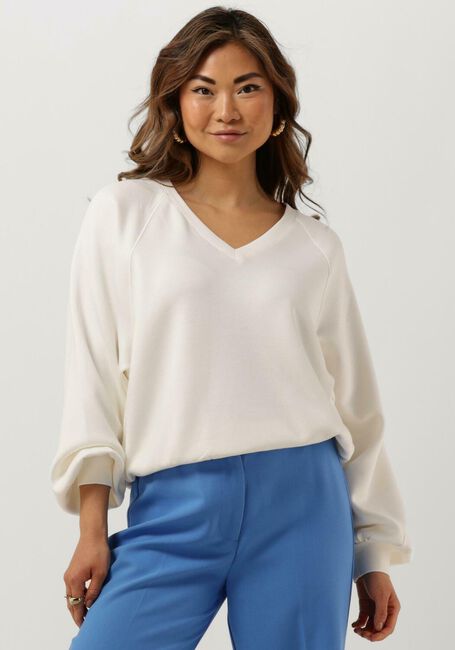 Wei&szlig;e MSCH COPENHAGEN Pullover NELINA IMA Q RAGLAN V NECK SWEATSHIRT - large