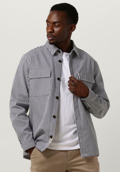 Dunkelblau ANERKJENDT Overshirt AKOSCAR CANVAS STRIPE OS - large