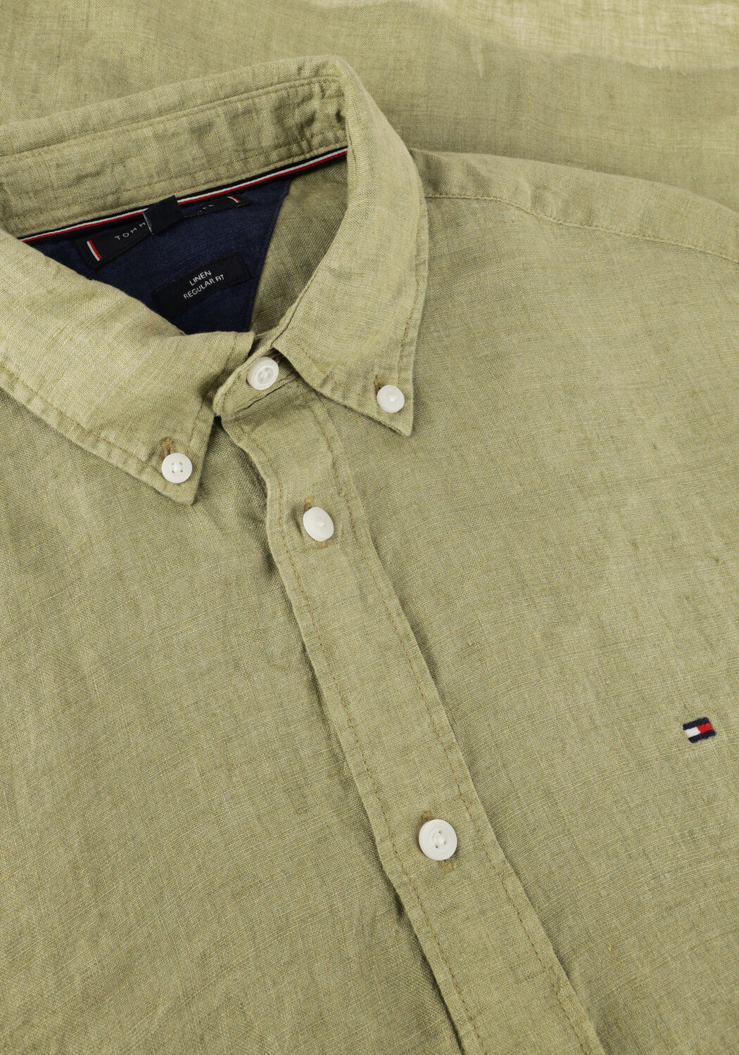 Olive TOMMY HILFIGER Casual-Oberhemd PIGMENT DYED LINEN RF SHIRT S/S - large