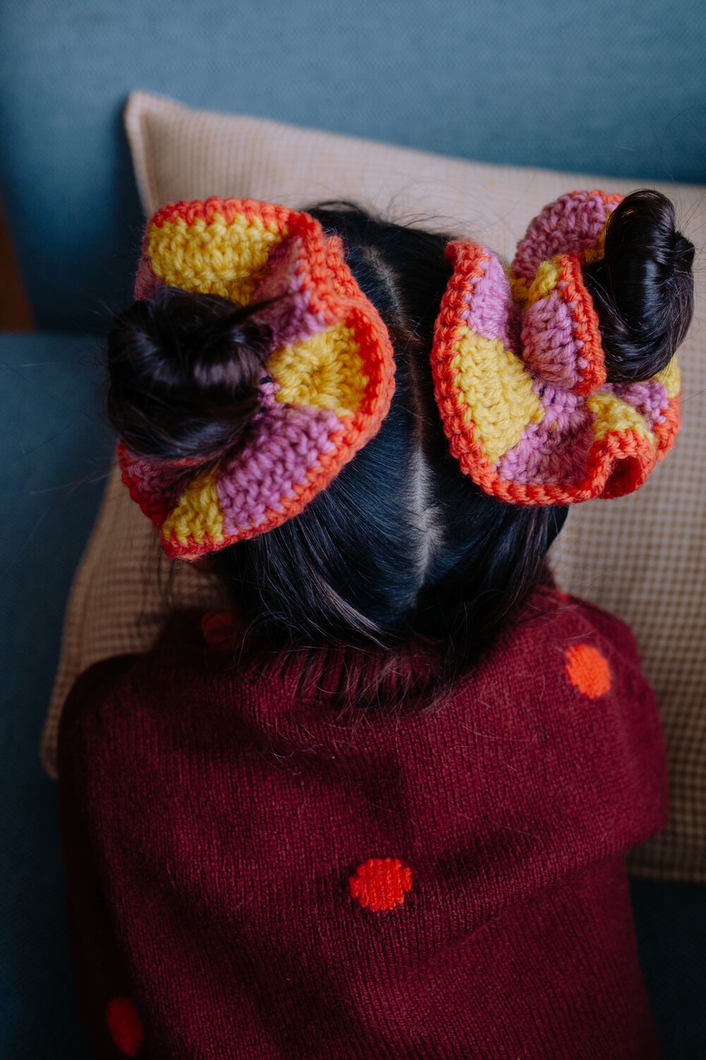 Mehrfarbige/Bunte STICKY LEMON Haarschmuck SCRUNCHIE - large