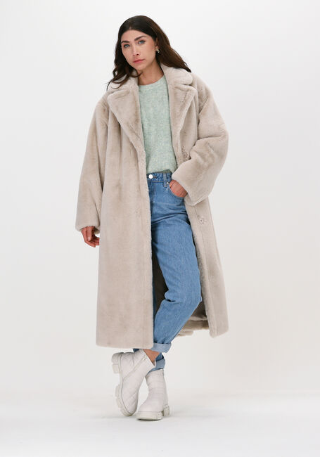 Ecru STAND STUDIO Fake-Fur-Jack MARIA COAT SOFT - large