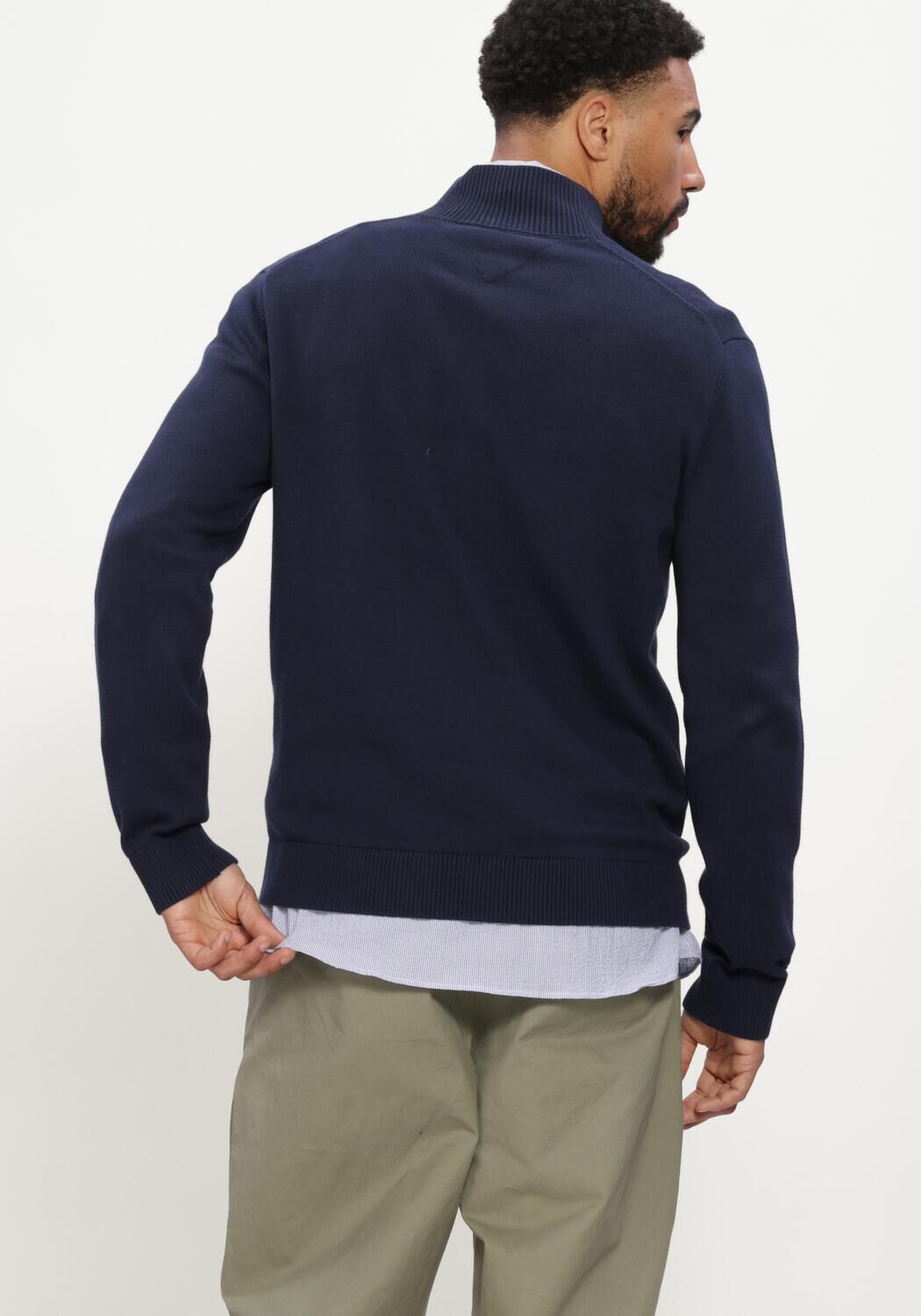 Dunkelblau TOMMY JEANS Pullover TJM SLM ESS LIGHT &frac14; ZIP SWTR EXT - large