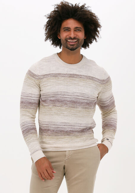 Sand CAST IRON Pullover R-NECK COTTON SLUB STRIPE - large