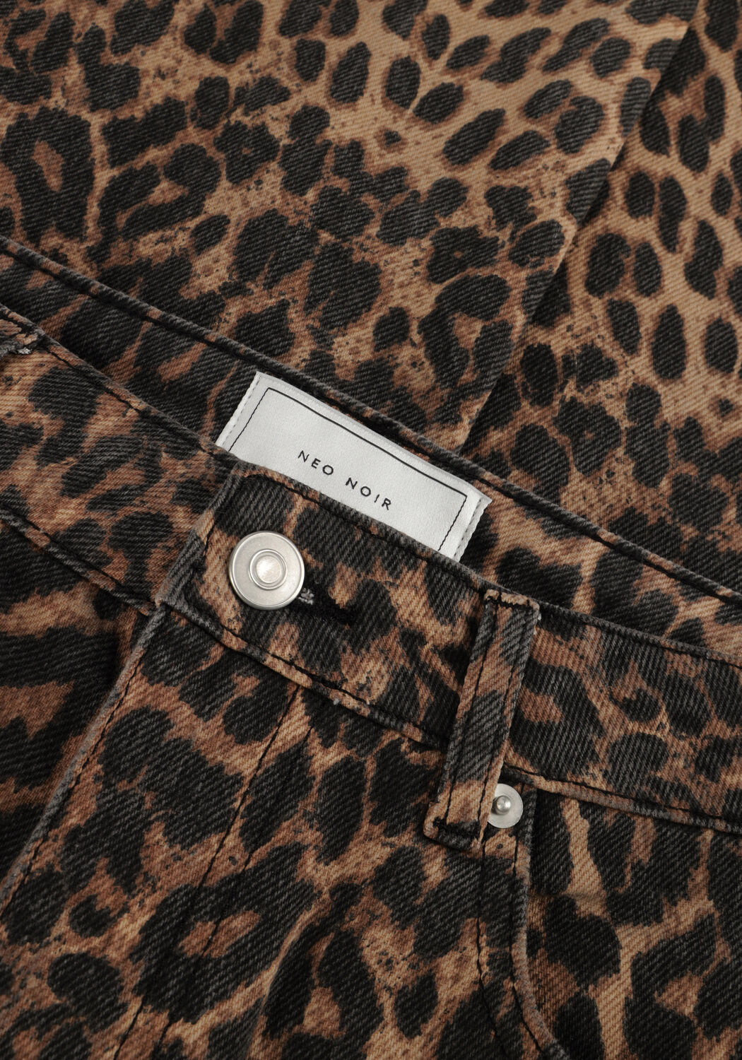 Braune NEO NOIR Lange Hosen SIMONA LEOPARD PANTS - large