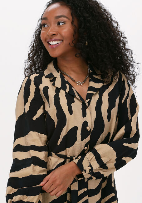 Beige OBJECT Midikleid FIE L/S SHIRT DRESS - large