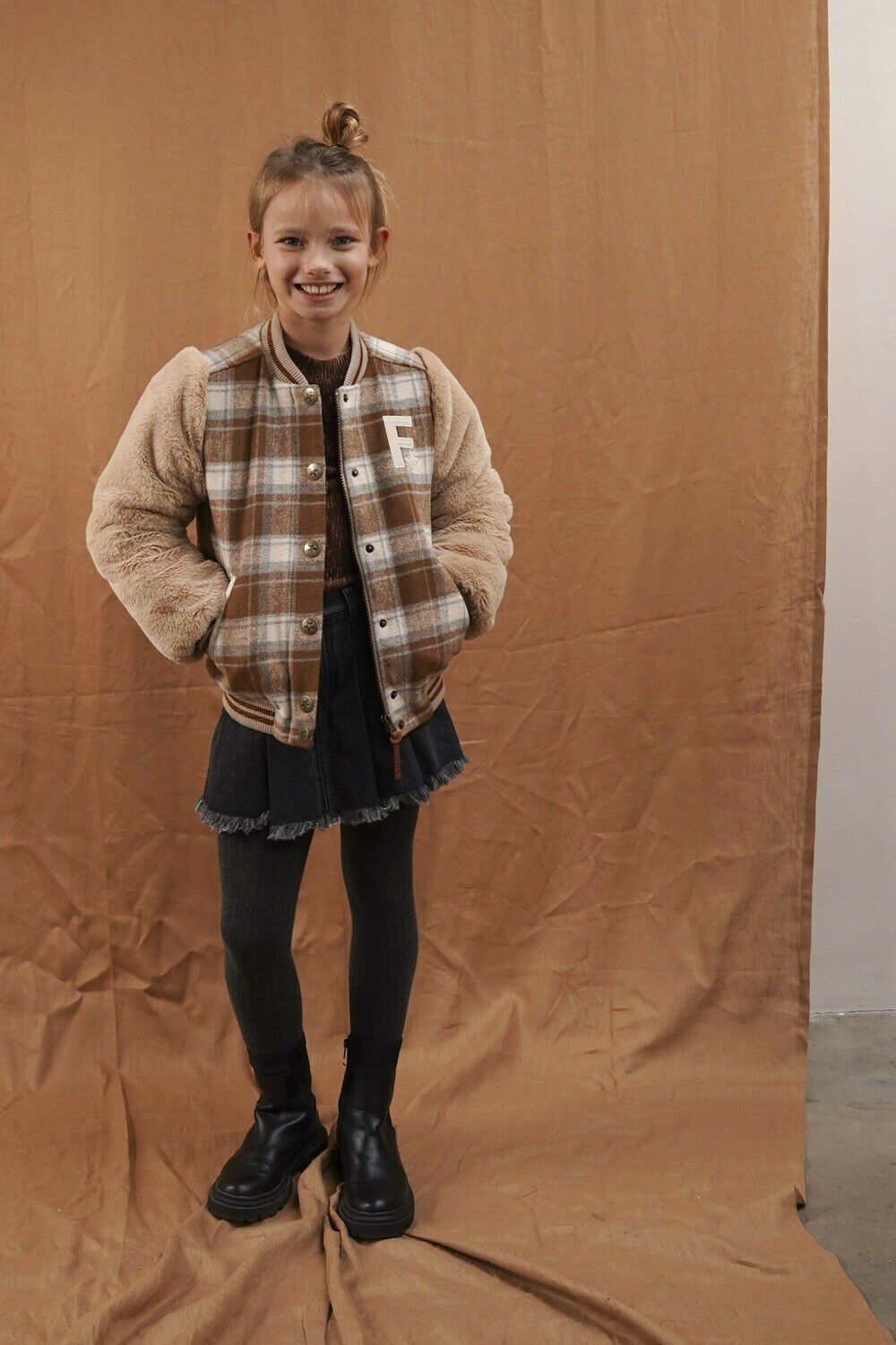 Schwarze LIKE FLO Minirock DENIM SKORT WITH PLEADS - large