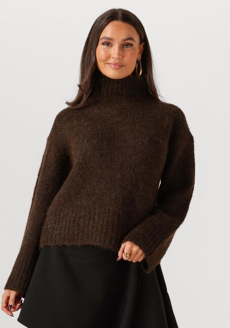 Braune SELECTED WOMEN Pullover SLFGABRIELLA LS KNIT HIGH NECK - large