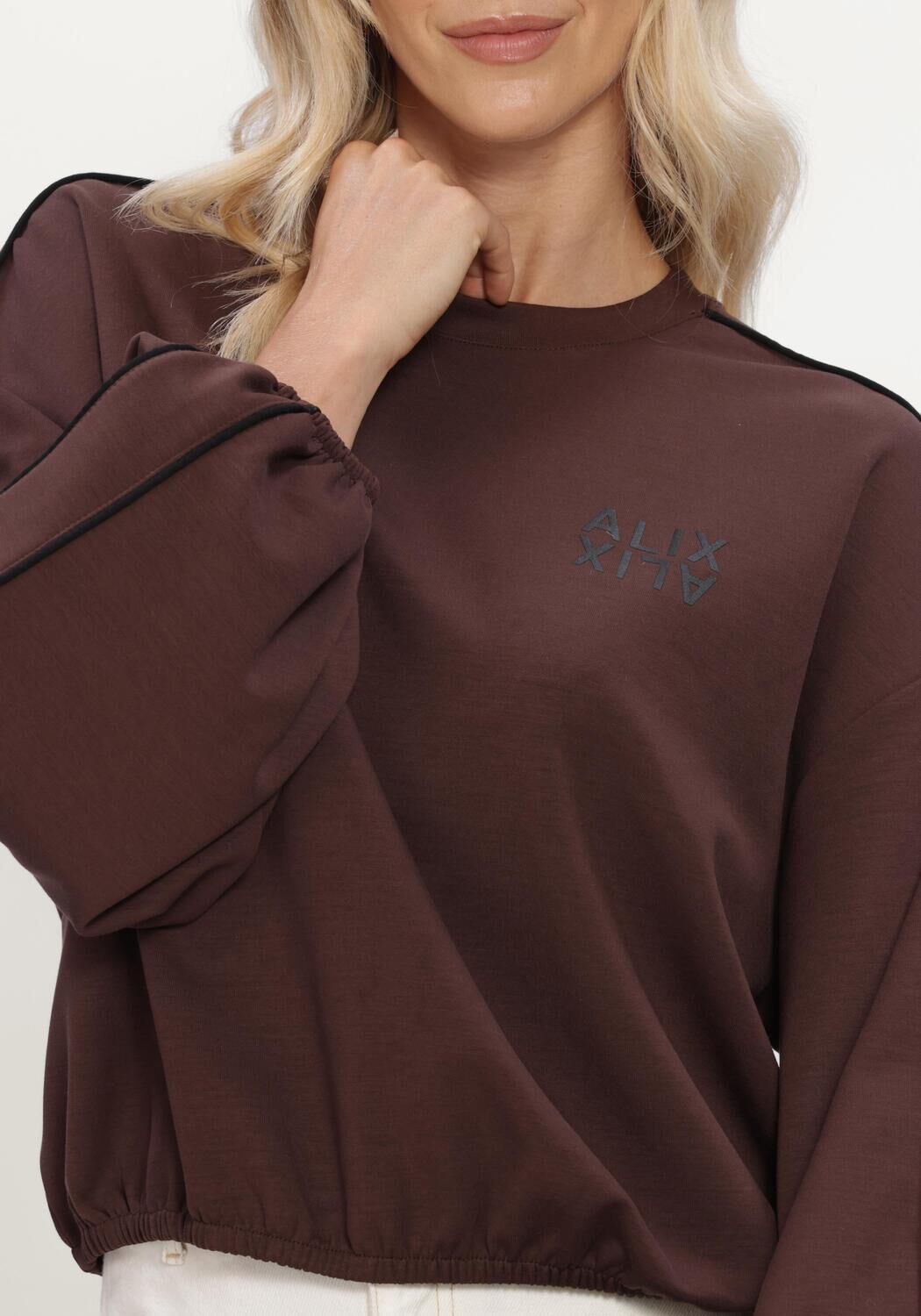 Braune ALIX THE LABEL Pullover & Cardigans LADIES KNITTED PIPING SWEATER - large