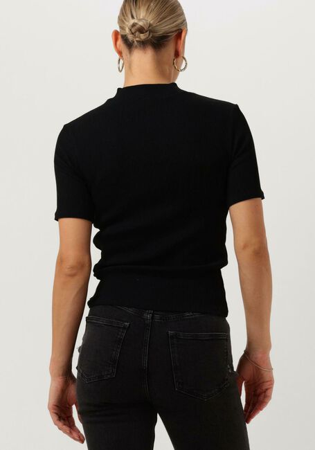 Schwarze SCOTCH & SODA Top MOCK NECK RIBBED SLIM-FIT TOP - large