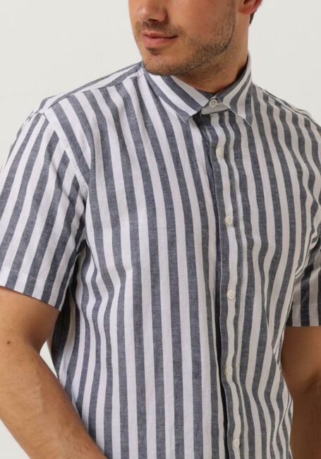 Blaue SELECTED HOMME Casual-Oberhemd SLHREGNEW-LINEN SHIRT SS CLASSIC - large